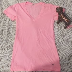 Pink Victoria's Secret V neck T-shirt